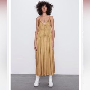 Zara Satin Gold Dress
